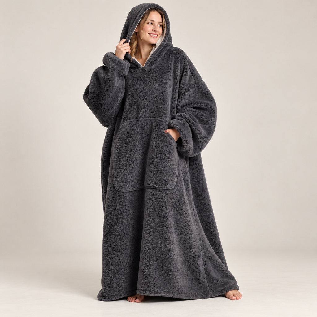 Couverture à capuche (sweat plaid)